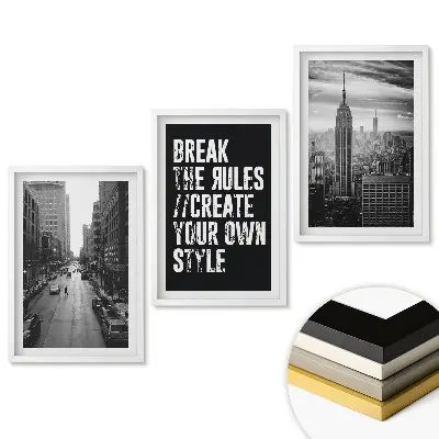 Set de 3 tablouri pentru living cu inspirații de stil urban modern