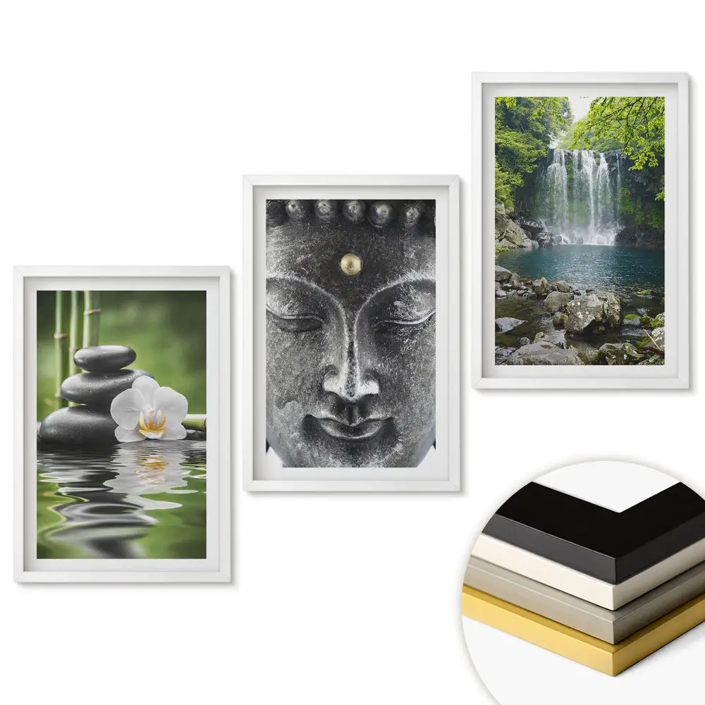 Set 3 tablouri living Armonia naturii și pacea în artă