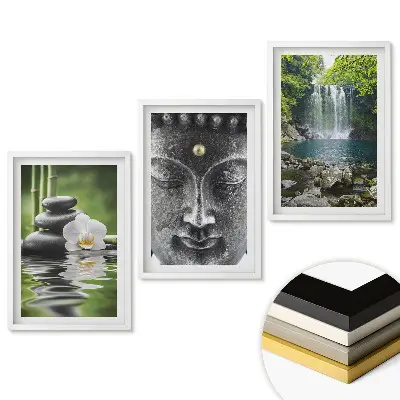 Set 3 tablouri living Armonia naturii și pacea în artă