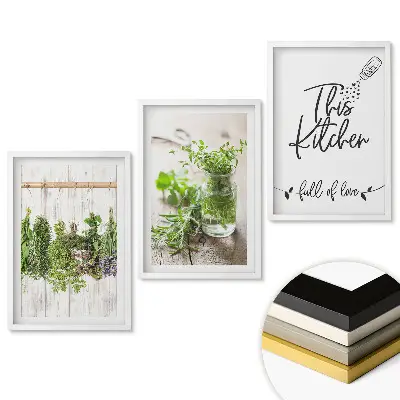 Set tablouri living Ierburi aromatice într-o bucătărie plină de dragoste