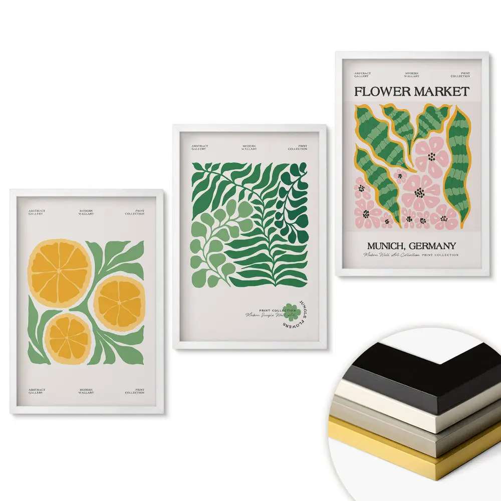 Set 3 tablouri living Piața de flori și inspirații din fructe