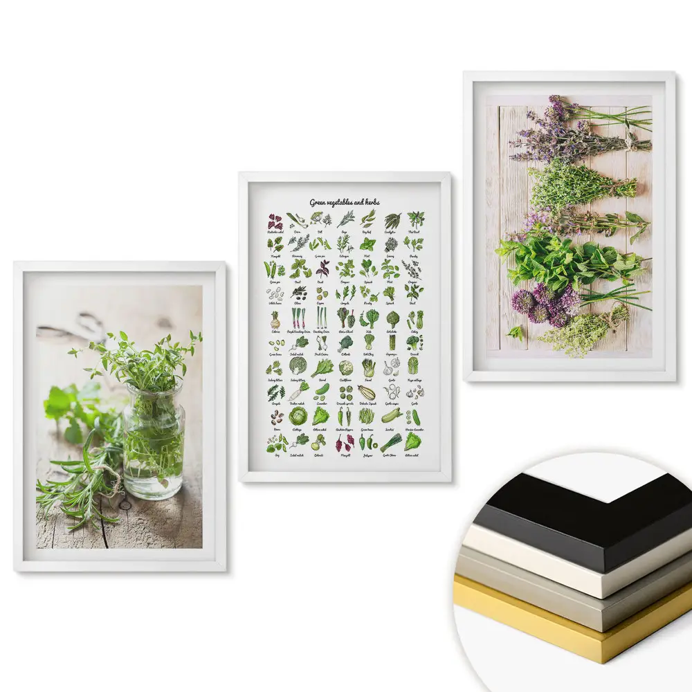 Set tablouri pentru living Ierburi și plante în arta decorativă