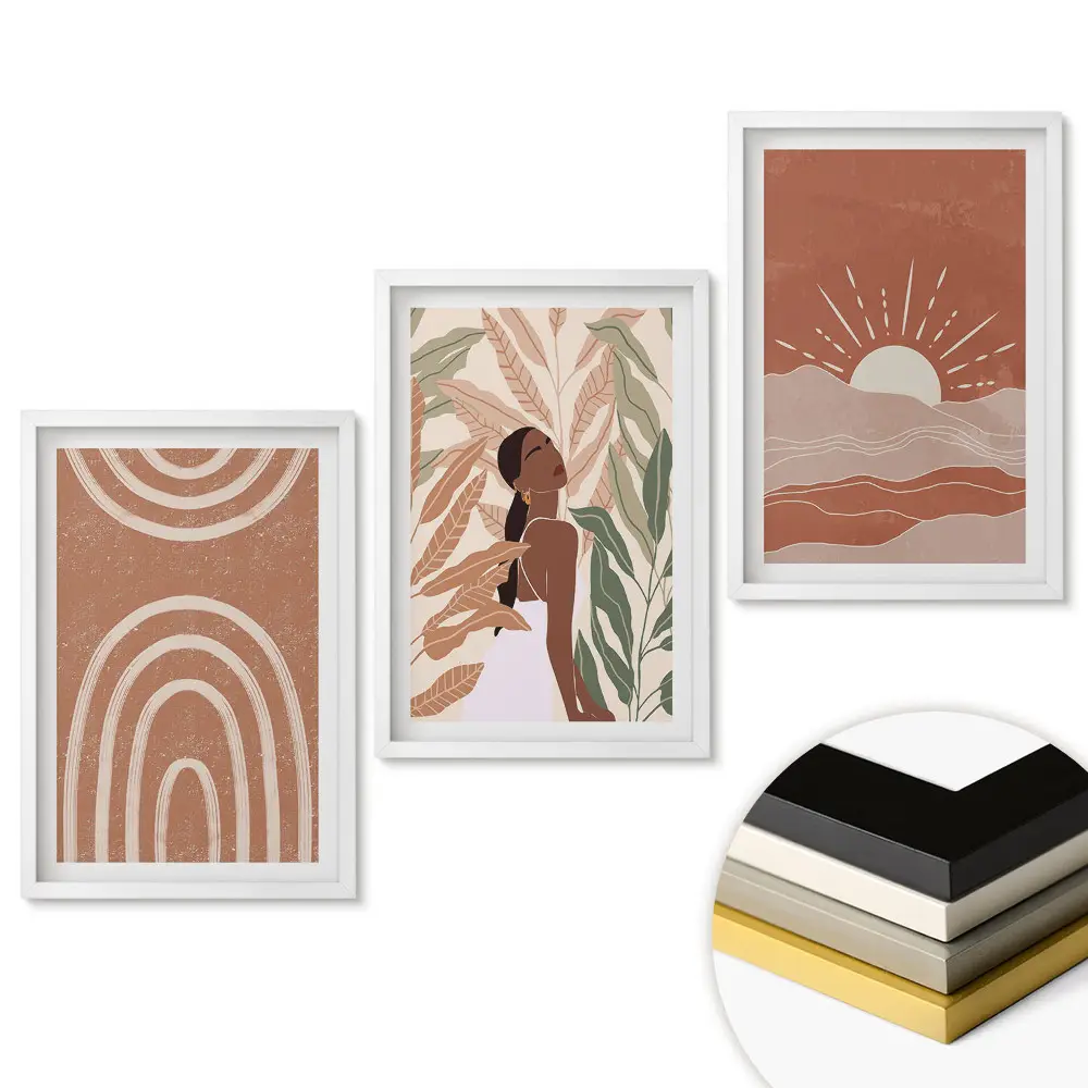 Set de 3 tablouri pentru living Armonia dintre natură și stilul de viață