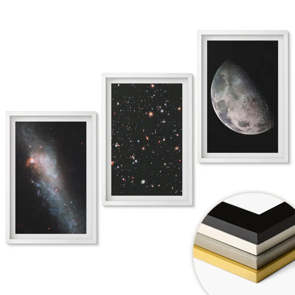 Set 3 tablouri living Frumusețea cosmică a universului în imagini