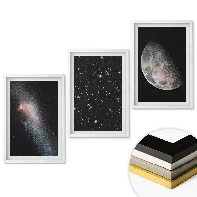 Set 3 tablouri living Frumusețea cosmică a universului în imagini