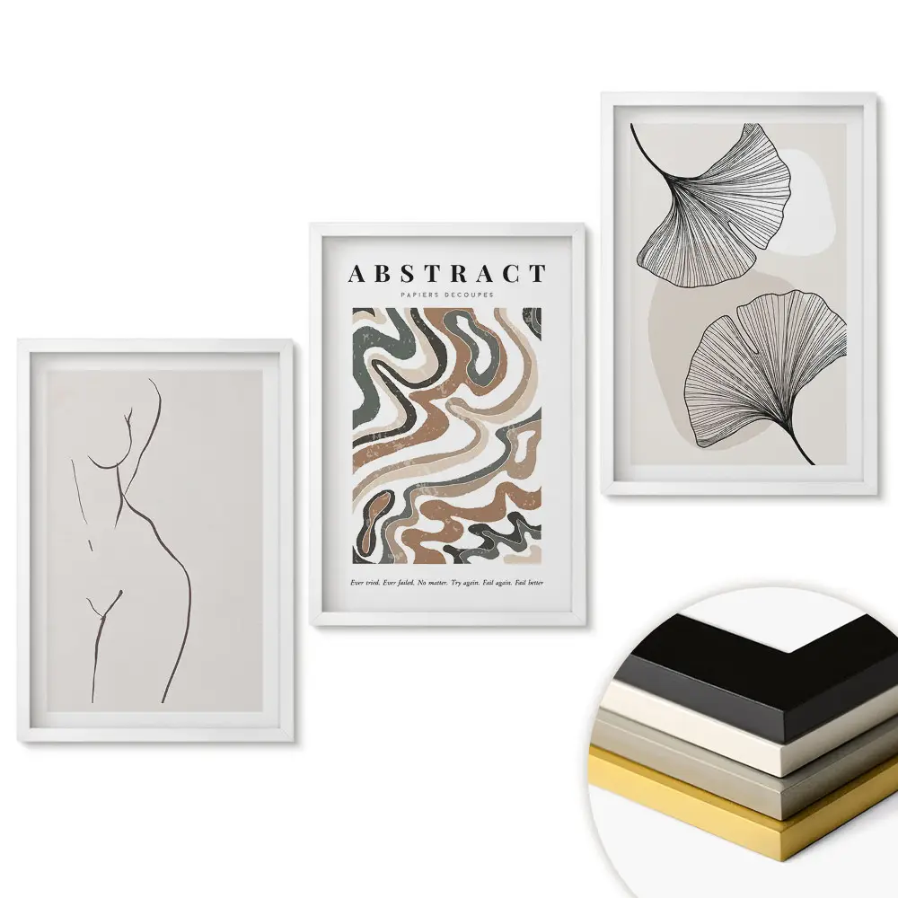 Set tablouri living Frumusețe abstractă în linii delicate