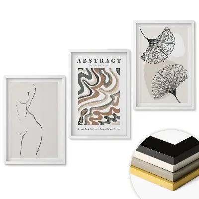 Set tablouri living Frumusețe abstractă în linii delicate