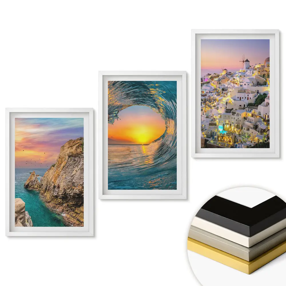 Set 3 tablouri living Peisaje pitorești din diverse locuri