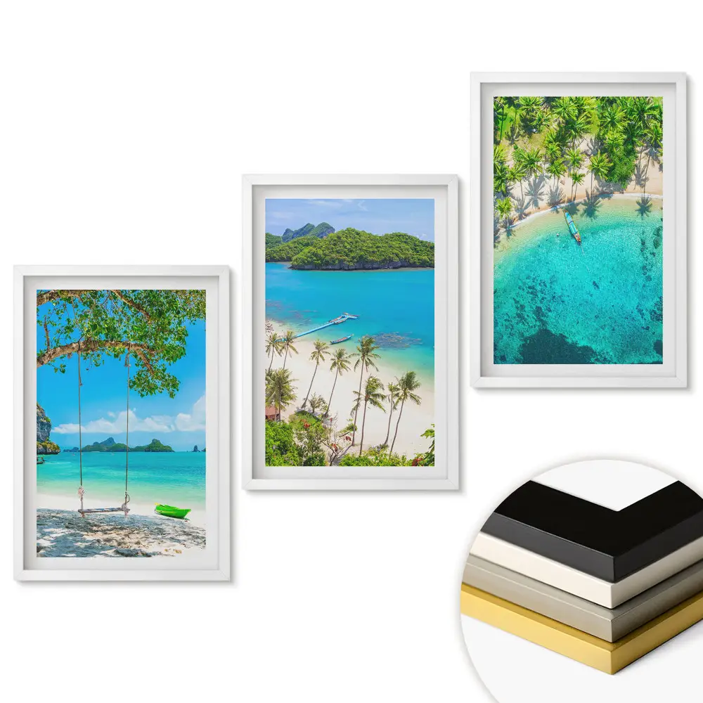 Set tablouri living Plaje tropicale și mare albastră