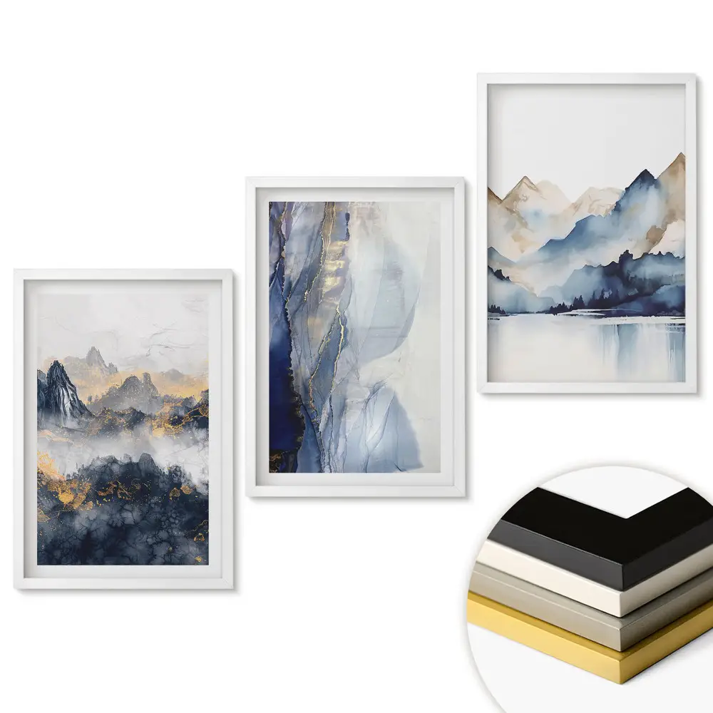 Set tablouri living Peisaje montane în culori delicate