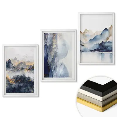 Set tablouri living Peisaje montane în culori delicate