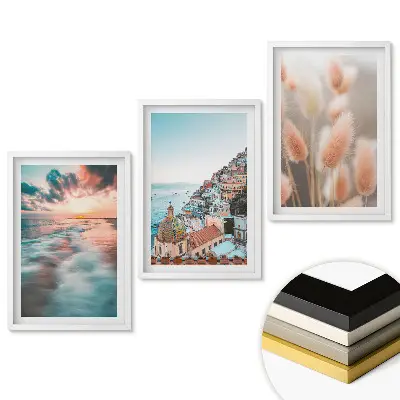 Set 3 tablouri living Peisaje naturale și arhitecturale în armonie