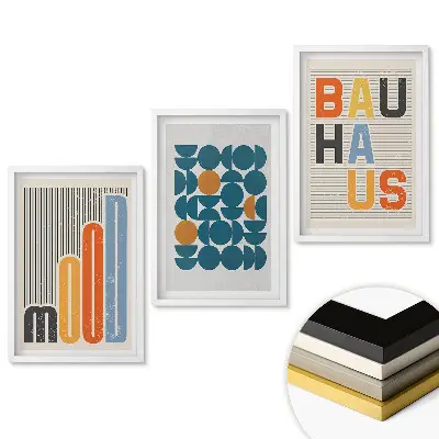 Set tablouri living Grafică modernă în stilul Bauhaus