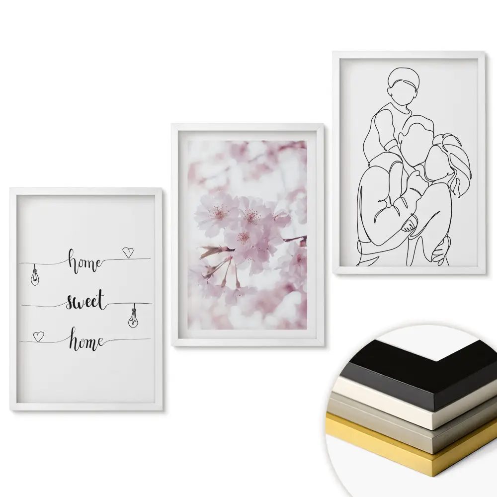 Set de 3 tablouri pentru living Inspirații pentru casă în nuanțe delicate