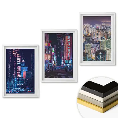 Set tablouri living Viața de noapte într-un cadru urban