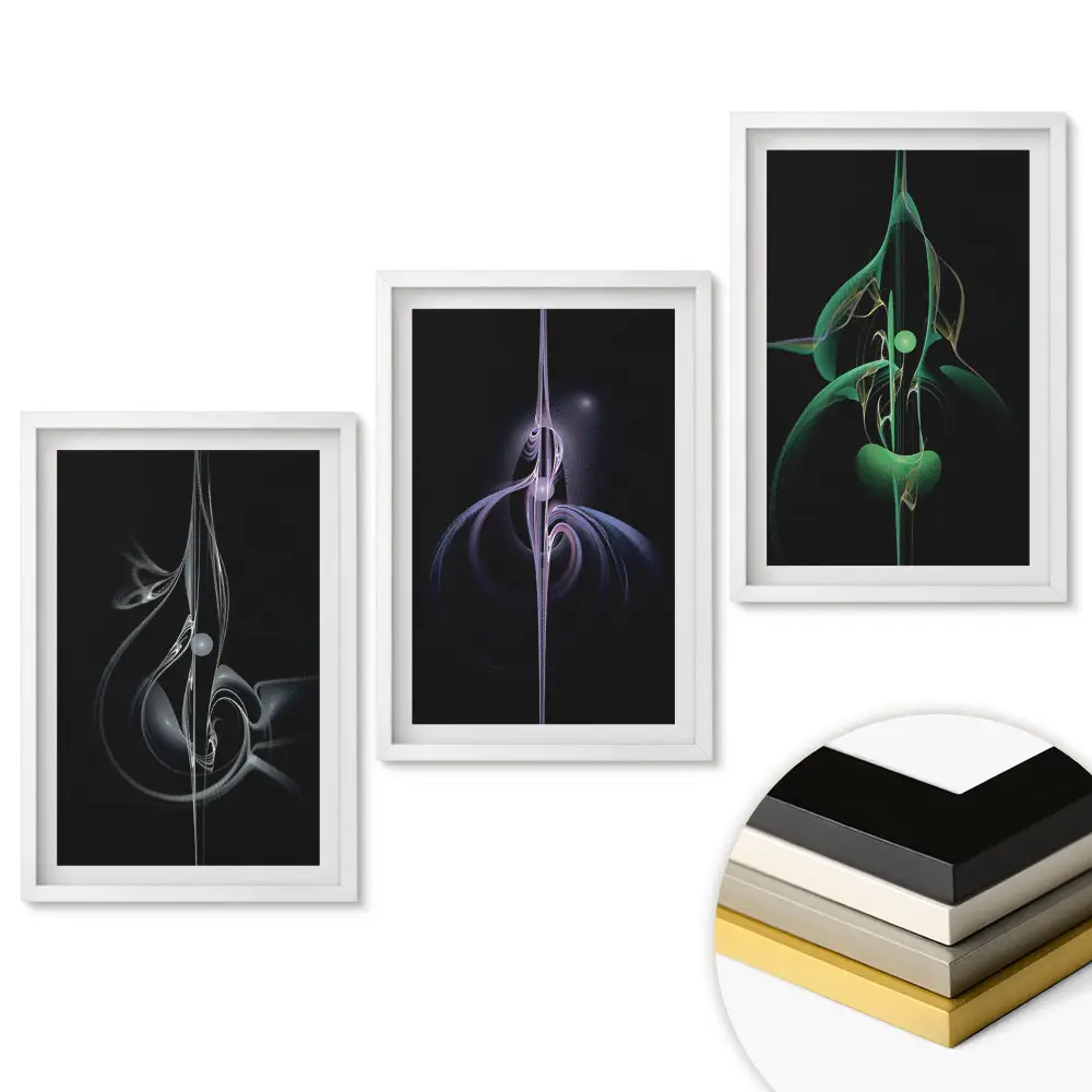 Set 3 tablouri living Abstracțiuni muzicale în întuneric
