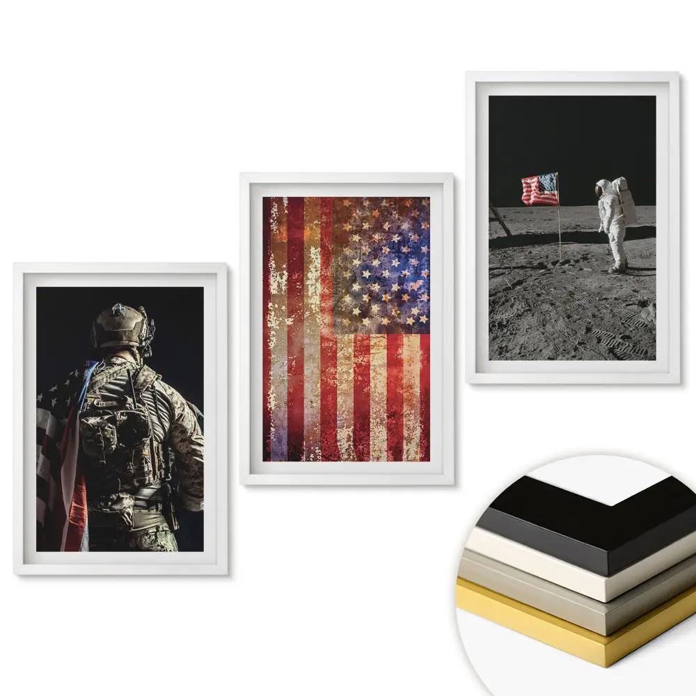 Set tablouri pentru living Spiritul american în spațiu