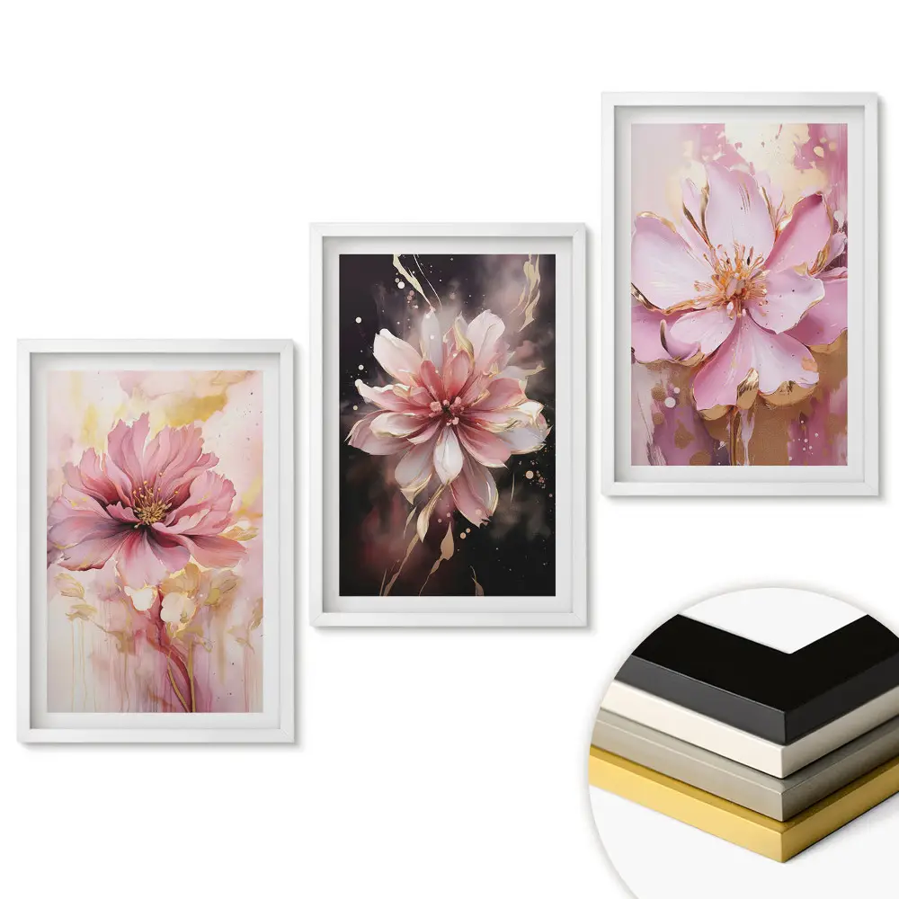 Set tablouri living Inspirații florale în nuanțe delicate