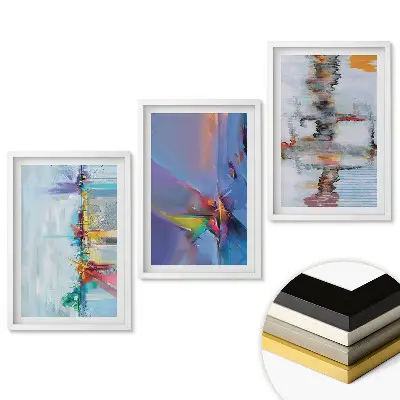 Set tablouri living Abstracțiuni colorate într-un stil modern