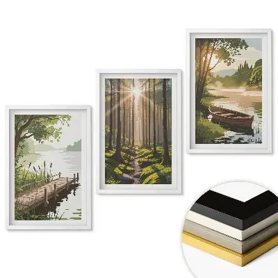 Set tablouri living Liniștea naturii lângă apă