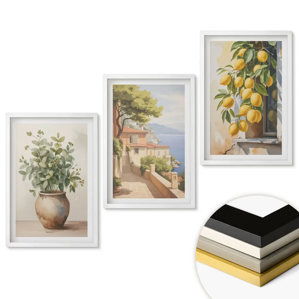 Set de 3 tablouri pentru living cu peisaje și natură în armonie
