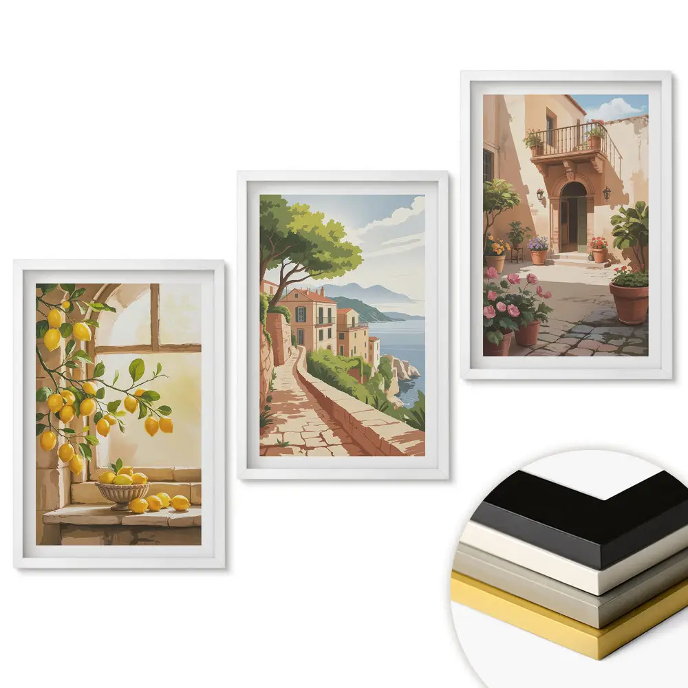 Set tablouri living Peisaje însorite și inspirații citrice