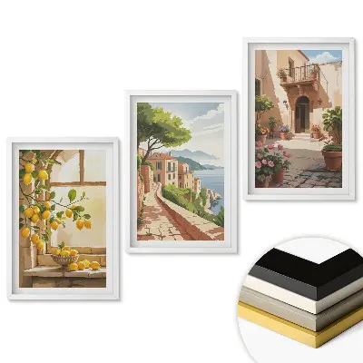 Set tablouri living Peisaje însorite și inspirații citrice