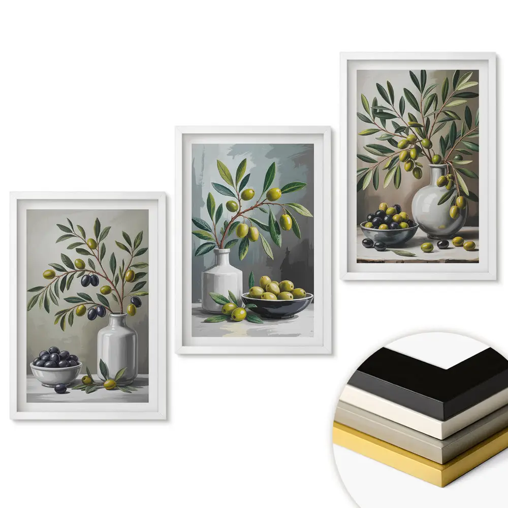 Set tablouri living Inspirații de măsline într-un stil clasic
