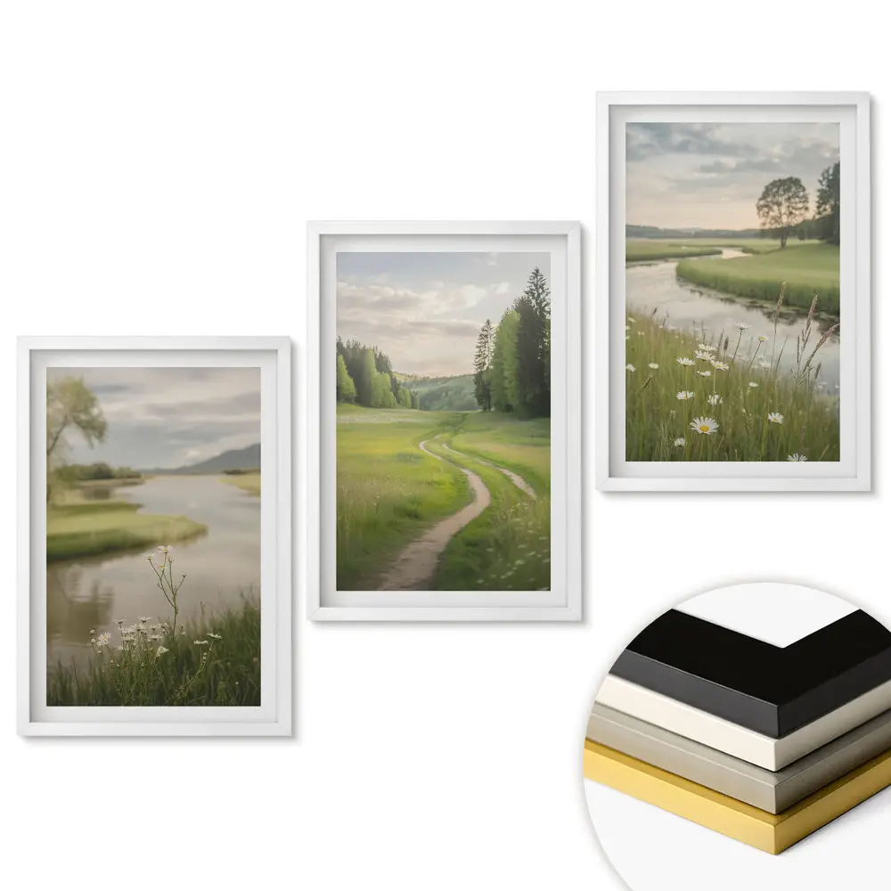 Set 3 tablouri pentru living Liniștea naturii în peisaje pitorești