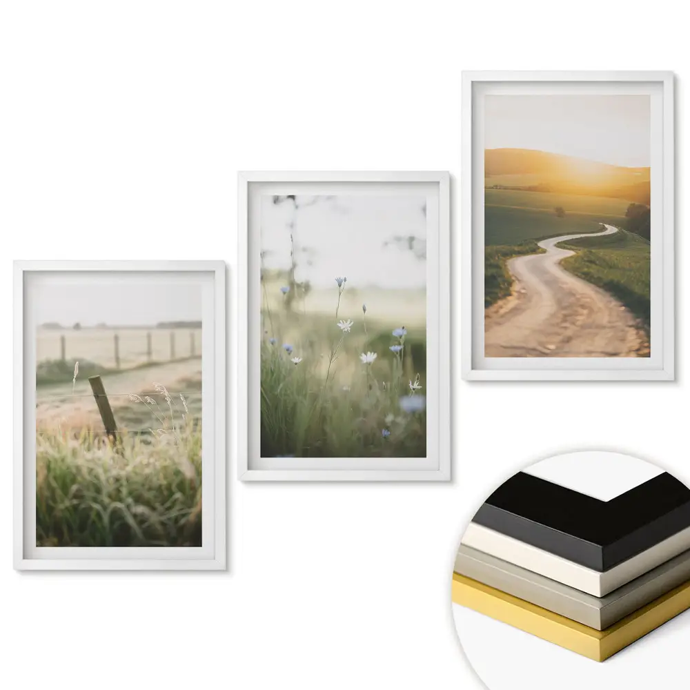 Set tablouri living Peisaje naturale în nuanțe delicate