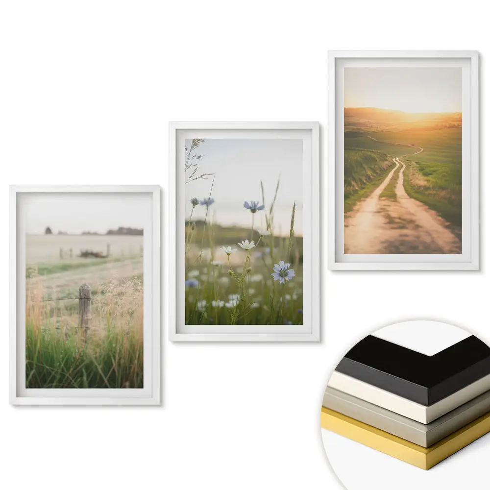 Set 3 tablouri pentru living cu peisaje idilice din natură