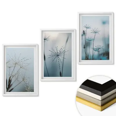 Set tablouri living Picături de rouă pe fire delicate de iarbă