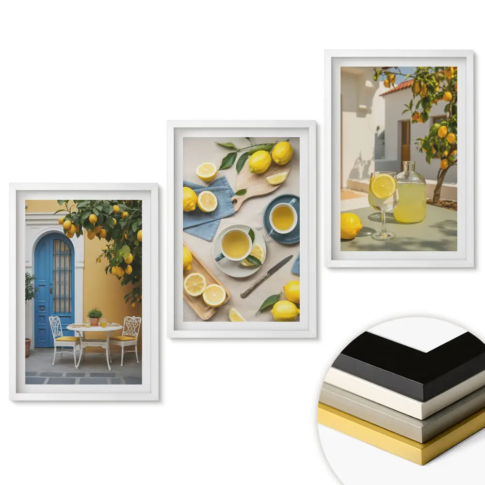 Set de tablouri pentru living Inspirații de lămâie în stil însorit