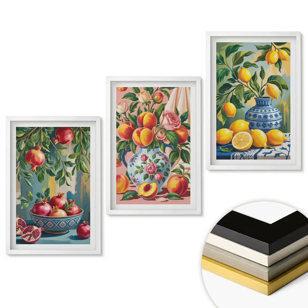 Set 3 tablouri living Inspirații din fructe în culorile naturii