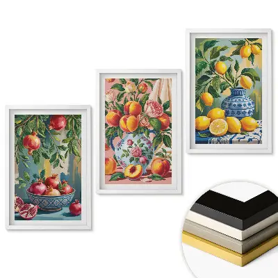 Set 3 tablouri living Inspirații din fructe în culorile naturii