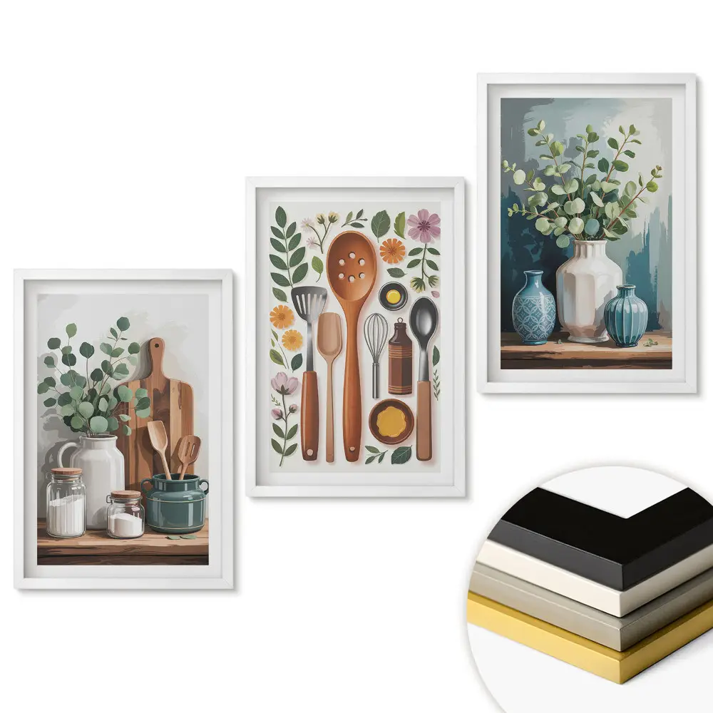 Set de tablouri pentru living Inspirații pentru bucătărie în trei versiuni