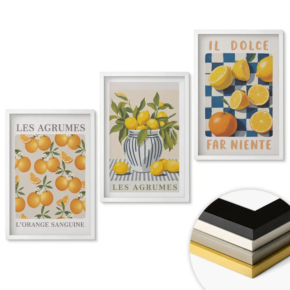 Set de tablouri pentru living Inspirații fructifere cu citrice în artă