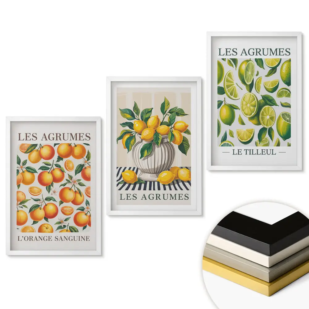 Set de tablouri pentru living Inspirații fructate cu citrice