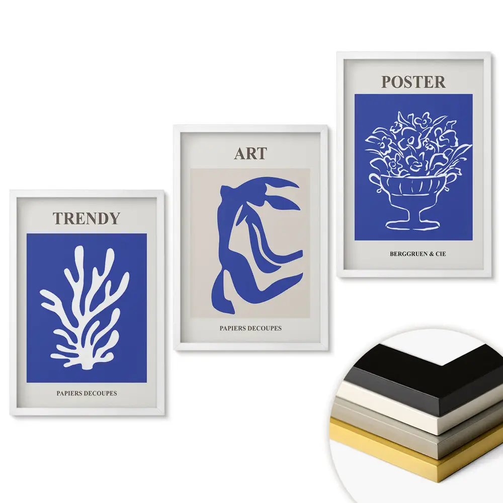 Set 3 tablouri pentru living cu grafică modernă în stil artistic