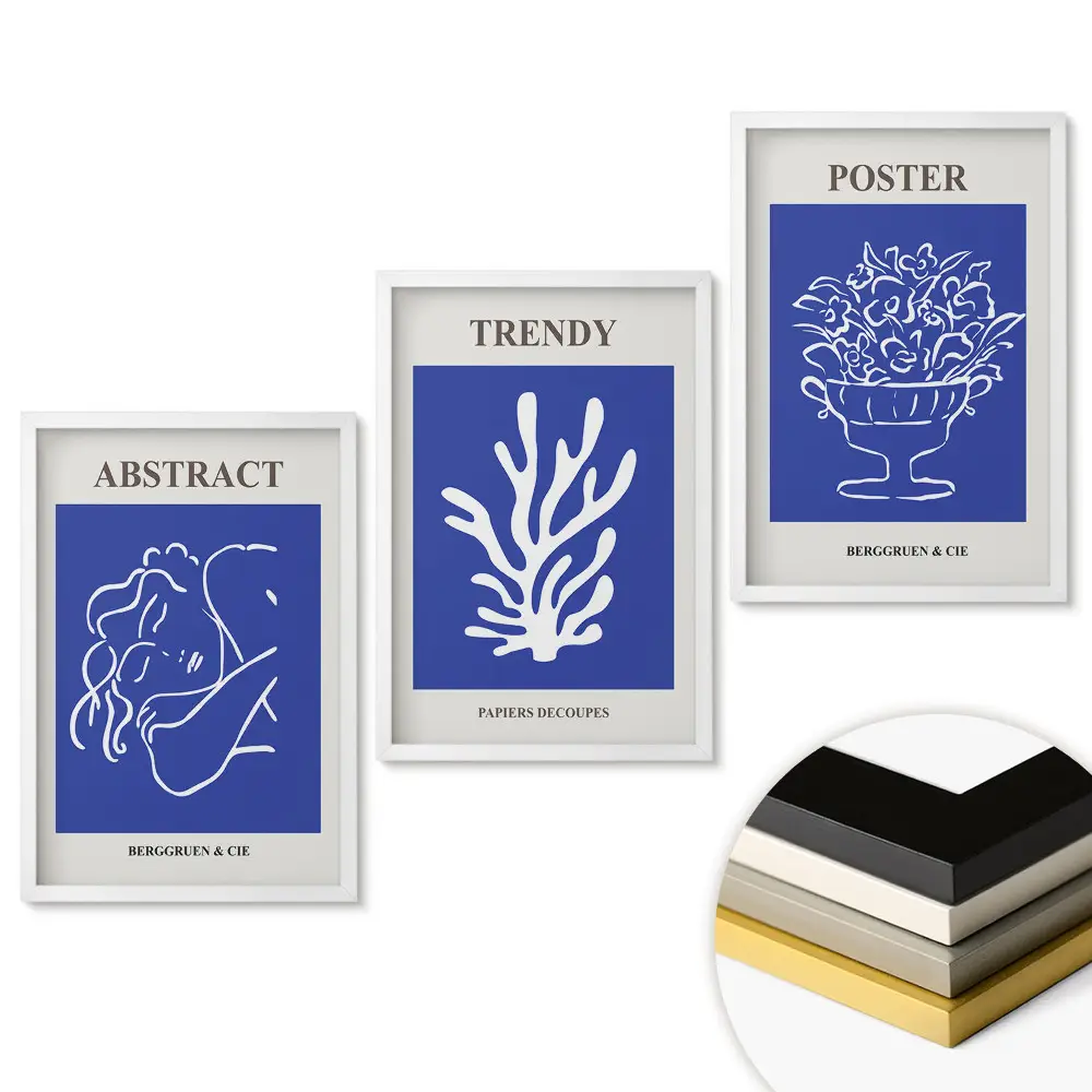 Set 3 tablouri living Grafică modernă în culori intense