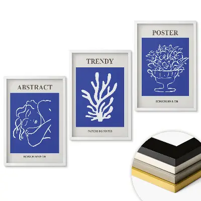 Set 3 tablouri living Grafică modernă în culori intense