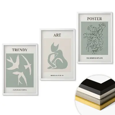 Set tablouri living Grafică modernă în culori discrete