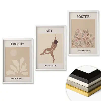 Set 3 tablouri living Grafică elegantă pentru interioare moderne
