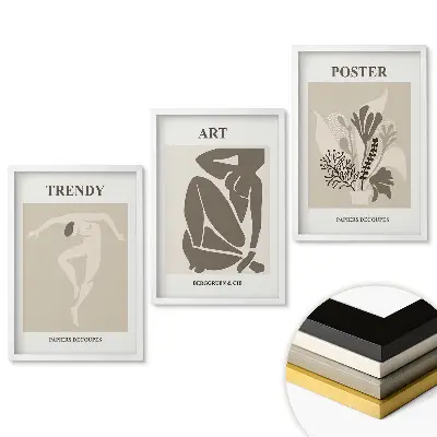 Set tablouri living Grafică modernă în culori discrete