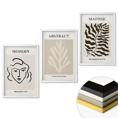 Set 3 tablouri living Artă modernă în stil minimalist