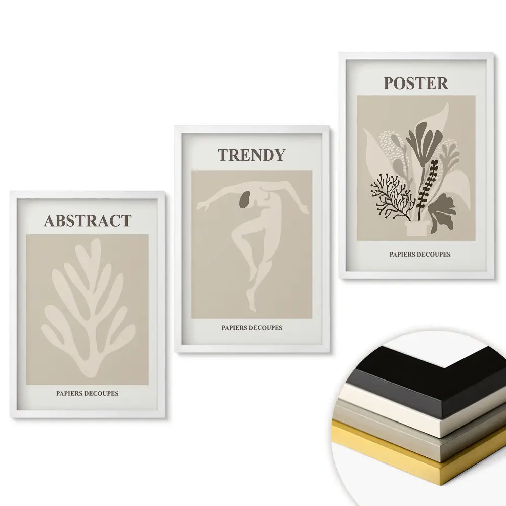 Set tablouri living Grafică modernă în culori discrete