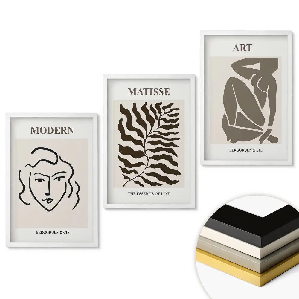 Set 3 tablouri pentru living Inspirații minimaliste în arta modernă