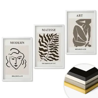 Set 3 tablouri living Inspirații minimaliste în arta modernă