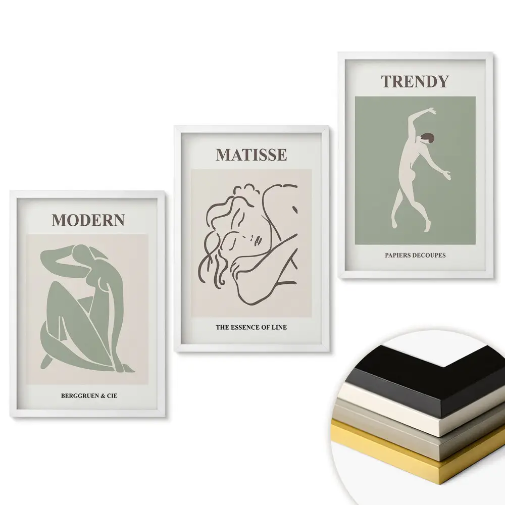 Set de tablouri pentru living cu design abstract minimalist