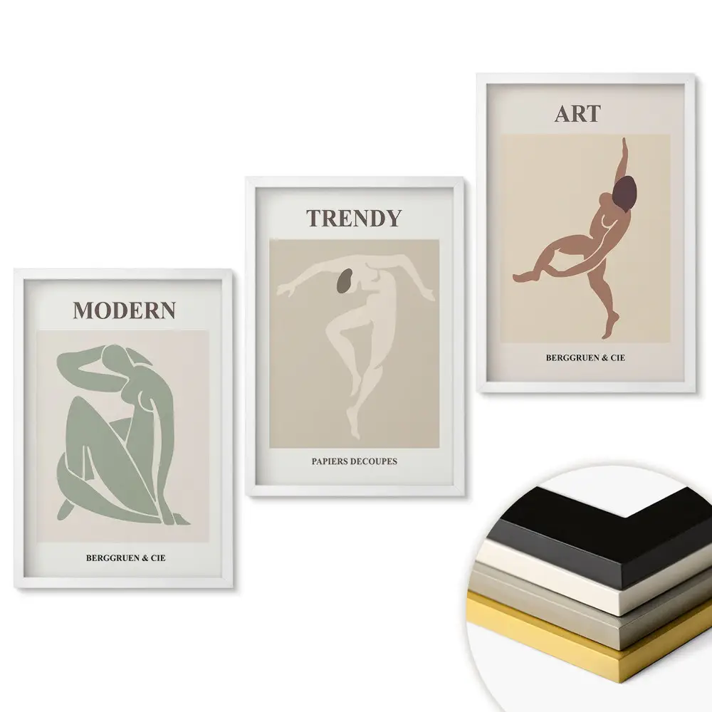 Set de tablouri pentru living cu grafică elegantă în stil modern